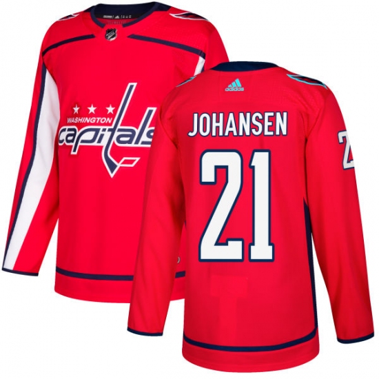 Youth Adidas Washington Capitals 21 Lucas Johansen Premier Red Home NHL Jersey