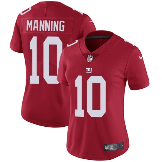 Women's Nike New York Giants 10 Eli Manning Elite Red Alternate NFL Jersey