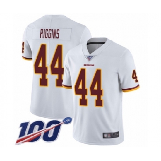 Men's Washington Redskins 44 John Riggins White Vapor Untouchable Limited Player 100th Season Football Jersey