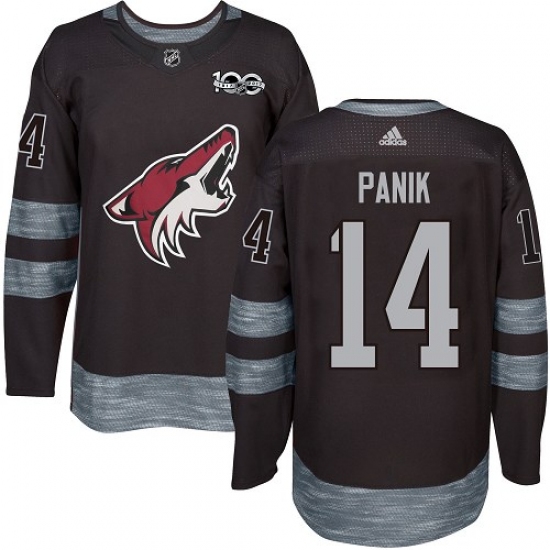 Men's Adidas Arizona Coyotes 14 Richard Panik Authentic Black 1917-2017 100th Anniversary NHL Jersey