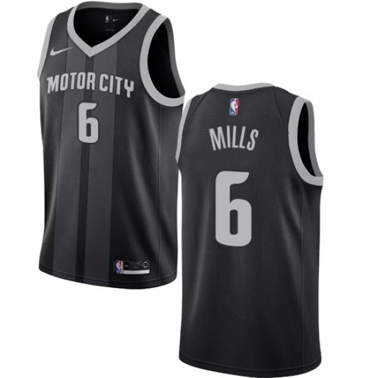 Women's Nike Detroit Pistons 6 Terry Mills Swingman Black NBA Jersey - City Edition