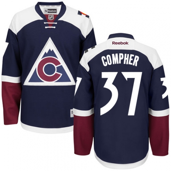 Youth Reebok Colorado Avalanche 37 J.T. Compher Authentic Blue Third NHL Jersey