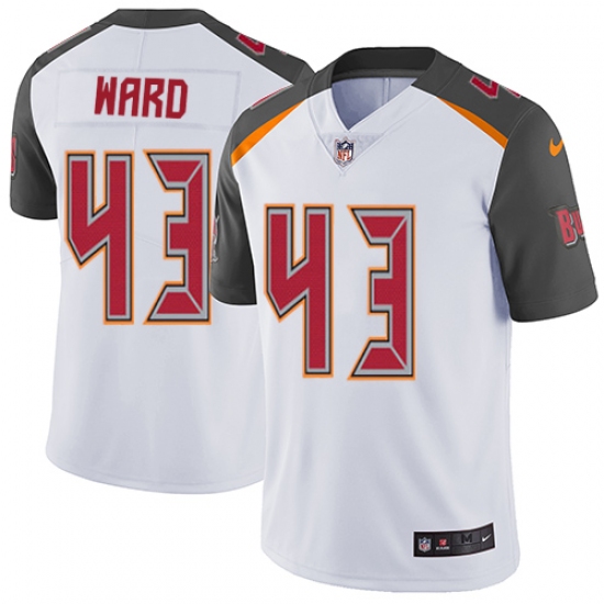 Men's Nike Tampa Bay Buccaneers 43 T.J. Ward White Vapor Untouchable Limited Player NFL Jersey