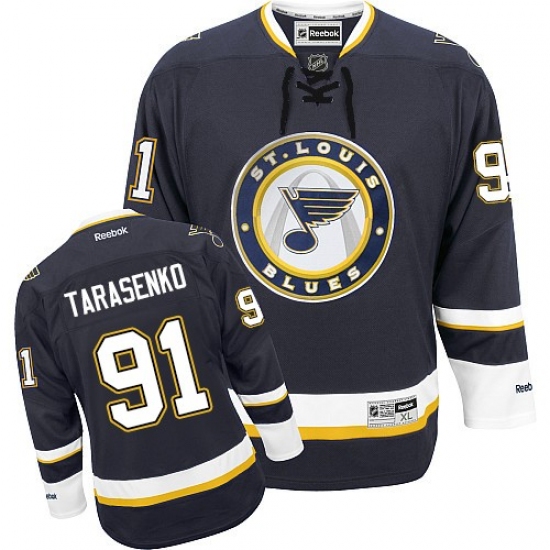 Youth Reebok St. Louis Blues 91 Vladimir Tarasenko Premier Navy Blue Third NHL Jersey