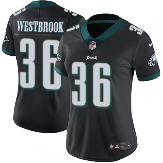 Women's Nike Philadelphia Eagles 36 Brian Westbrook Black Alternate Vapor Untouchable Limited Player NFL Jersey
