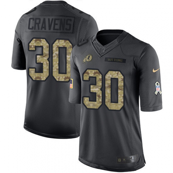 Men's Nike Washington Redskins 30 Su'a Cravens Limited Black 2016 Salute to Service NFL Jersey