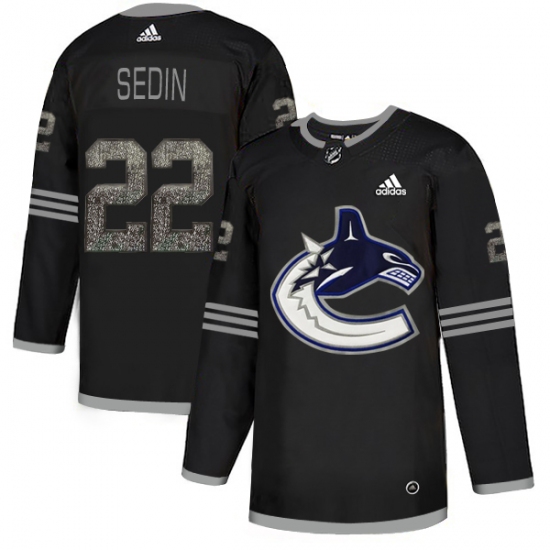 Men's Adidas Vancouver Canucks 22 Daniel Sedin Black Authentic Classic Stitched NHL Jersey