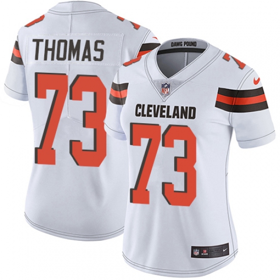 Women's Nike Cleveland Browns 73 Joe Thomas White Vapor Untouchable Limited Player NFL Jersey