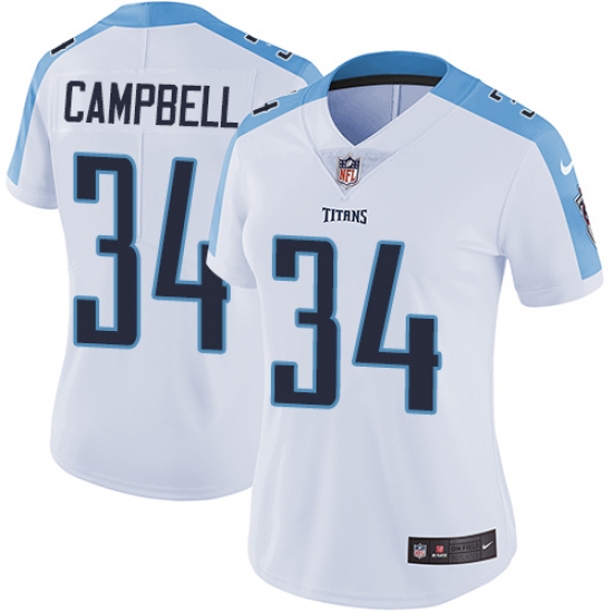 Women's Nike Tennessee Titans 34 Earl Campbell Elite White NFL Jersey