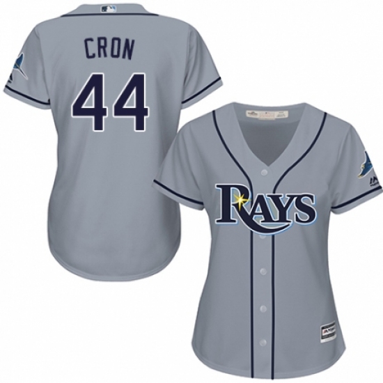 Women's Majestic Tampa Bay Rays 44 C. J. Cron Authentic Grey Road Cool Base MLB Jersey