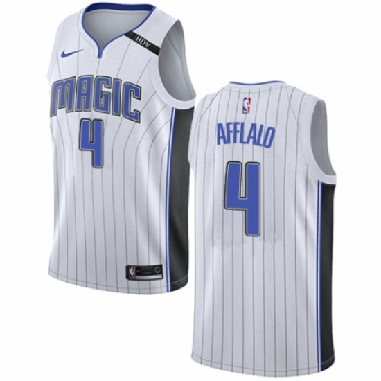 Men's Nike Orlando Magic 4 Arron Afflalo Swingman NBA Jersey - Association Edition