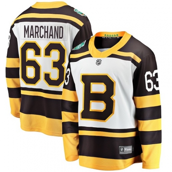 Youth Boston Bruins 63 Brad Marchand White 2019 Winter Classic Fanatics Branded Breakaway NHL Jersey