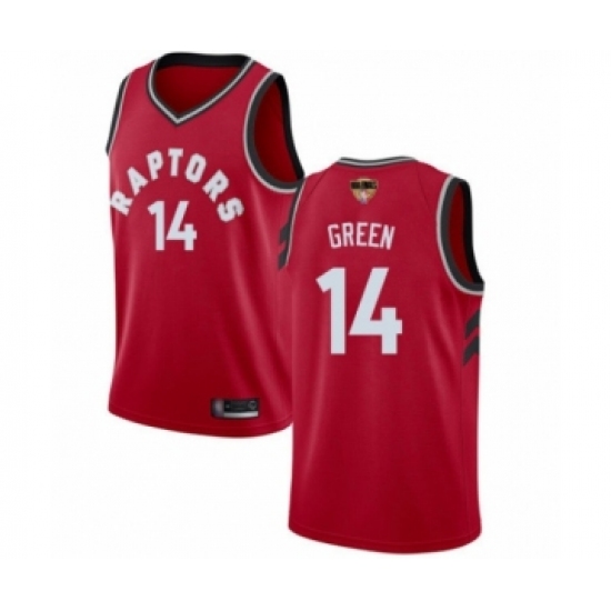 Men's Toronto Raptors 14 Danny Green Swingman Red 2019 Basketball Finals Bound Jersey - Icon Edition