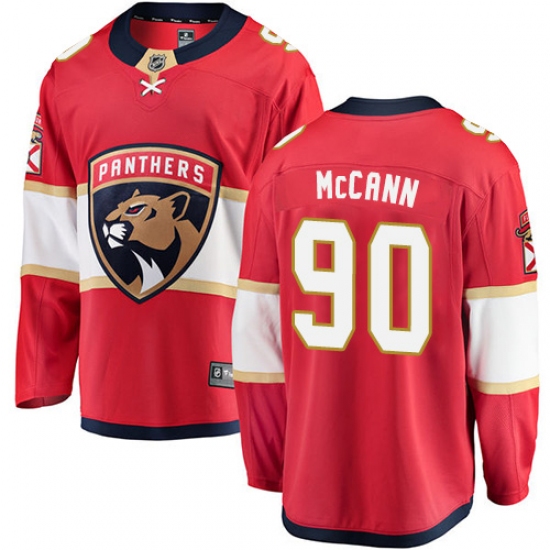 Youth Florida Panthers 90 Jared McCann Fanatics Branded Red Home Breakaway NHL Jersey