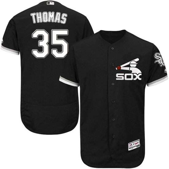 Men's Majestic Chicago White Sox 35 Frank Thomas Authentic Black Alternate Home Cool Base MLB Jersey