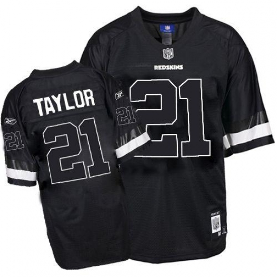 Reebok Washington Redskins 21 Sean Taylor Black Shadow Replica Throwback NFL Jersey