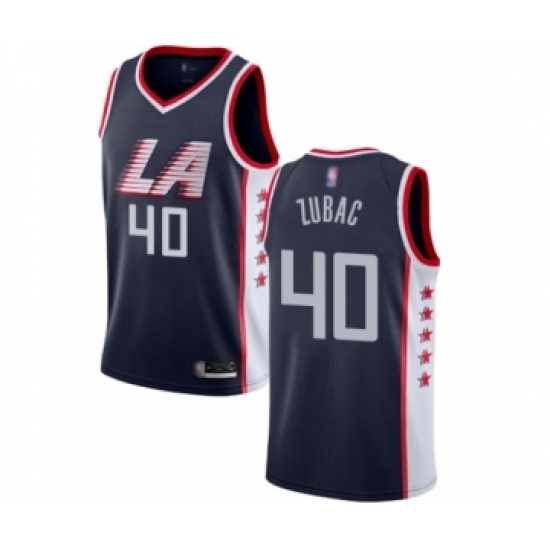 Men's Los Angeles Clippers 40 Ivica Zubac Authentic Navy Blue Basketball Jersey - City Edition