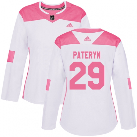 Women's Adidas Minnesota Wild 29 Greg Pateryn Authentic White Pink Fashion NHL Jersey