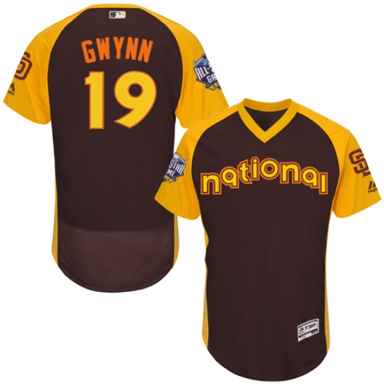 Men's Majestic San Diego Padres 19 Tony Gwynn Brown 2016 All-Star National League BP Authentic Collection Flex Base MLB Jersey