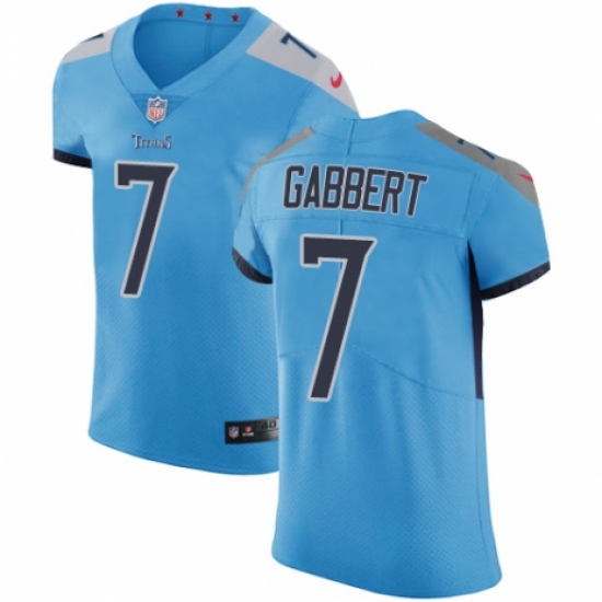 Men's Nike Tennessee Titans 7 Blaine Gabbert Light Blue Alternate Vapor Untouchable Elite Player NFL Jersey