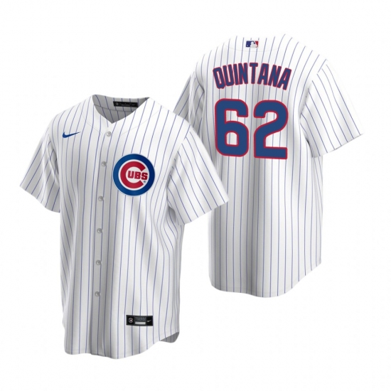 Men's Nike Chicago Cubs 62 Jose Quintana White Home Stitched Baseball Jersey