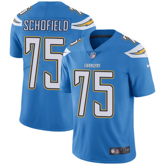 Men's Nike Los Angeles Chargers 75 Michael Schofield Electric Blue Alternate Vapor Untouchable Limited Player NFL Jersey