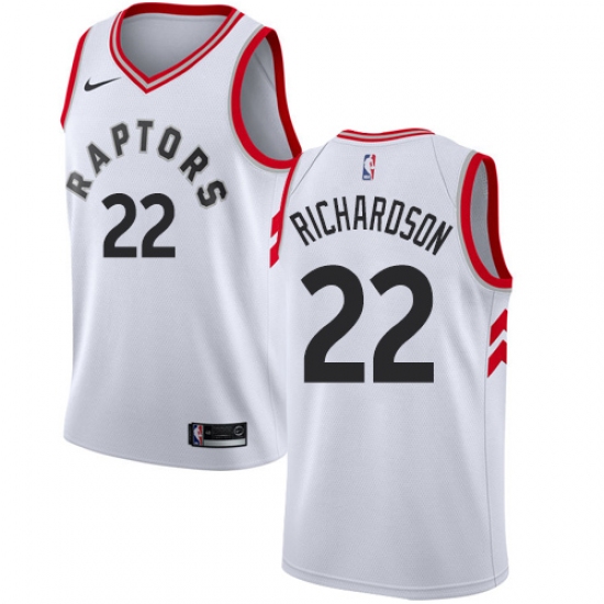 Women's Nike Toronto Raptors 22 Malachi Richardson Authentic White NBA Jersey - Association Edition