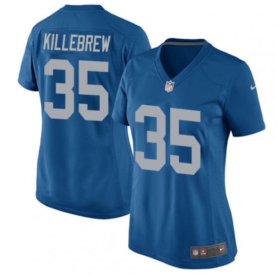 Women's Nike Detroit Lions 35 Miles Killebrew Game Blue Alternate NFL Jersey