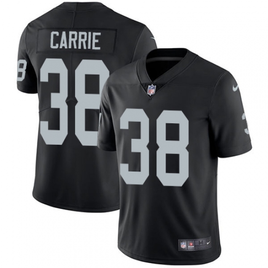 Men's Nike Oakland Raiders 38 T.J. Carrie Black Team Color Vapor Untouchable Limited Player NFL Jersey