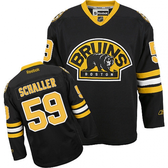 Women's Reebok Boston Bruins 59 Tim Schaller Premier Black Third NHL Jersey