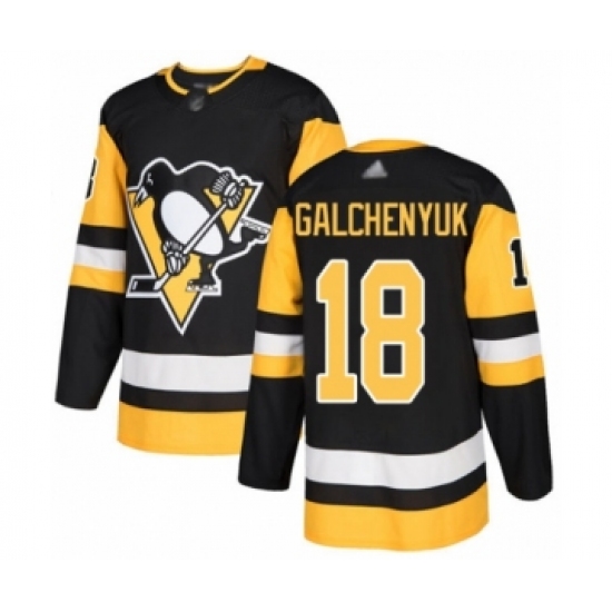 Men's Pittsburgh Penguins 18 Alex Galchenyuk Authentic Black Home Hockey Jersey