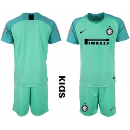 Inter Milan Blank Green Goalkeeper Kid Soccer Club Jersey