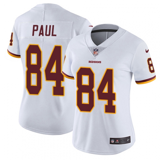 Women's Nike Washington Redskins 84 Niles Paul White Vapor Untouchable Limited Player NFL Jersey