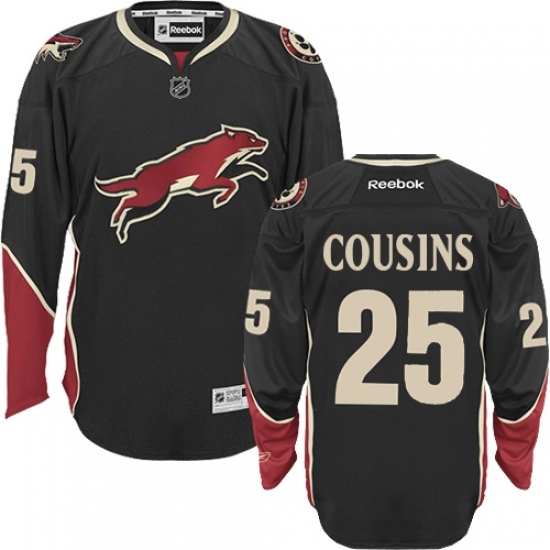 Youth Reebok Arizona Coyotes 25 Nick Cousins Authentic Black Third NHL Jersey