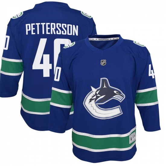 Youth Vancouver Canucks 40 Elias Pettersson Blue 2019-20 Home Replica Player Jersey