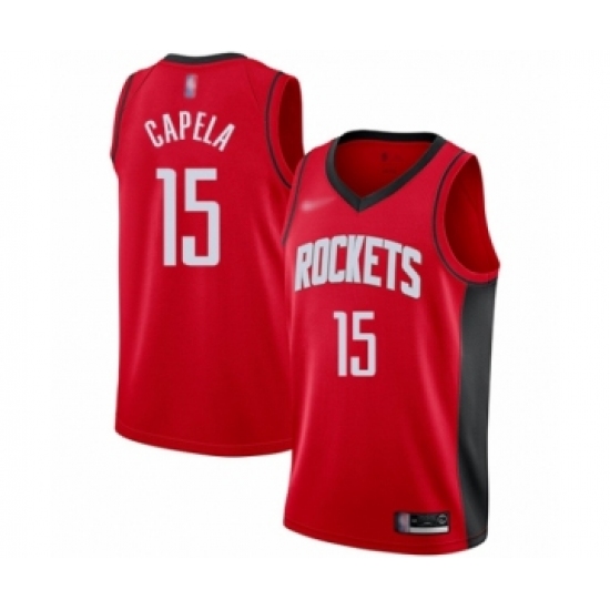 Youth Houston Rockets 15 Clint Capela Swingman Red Finished Basketball Jersey - Icon Edition