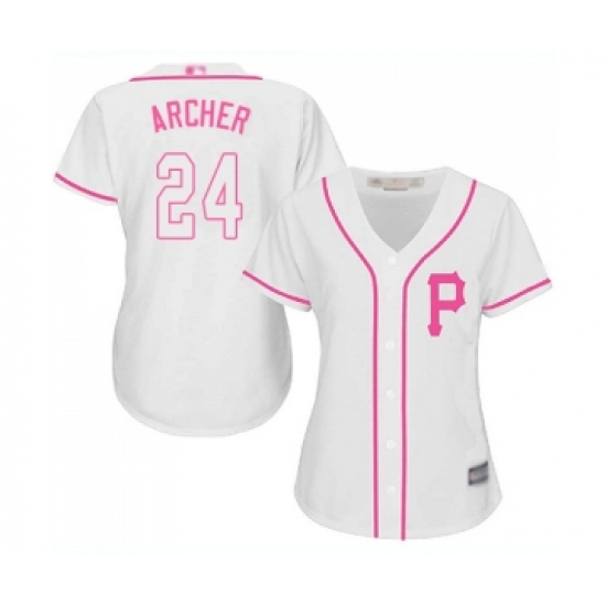 Women's Pittsburgh Pirates 24 Chris Archer Replica White Fashion Cool Base Baseball Jersey