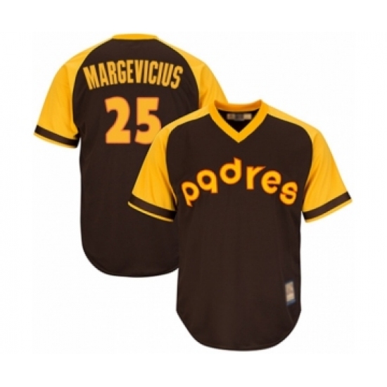 Youth San Diego Padres 25 Nick Margevicius Authentic Brown Alternate Cooperstown Cool Base Baseball Player Jersey