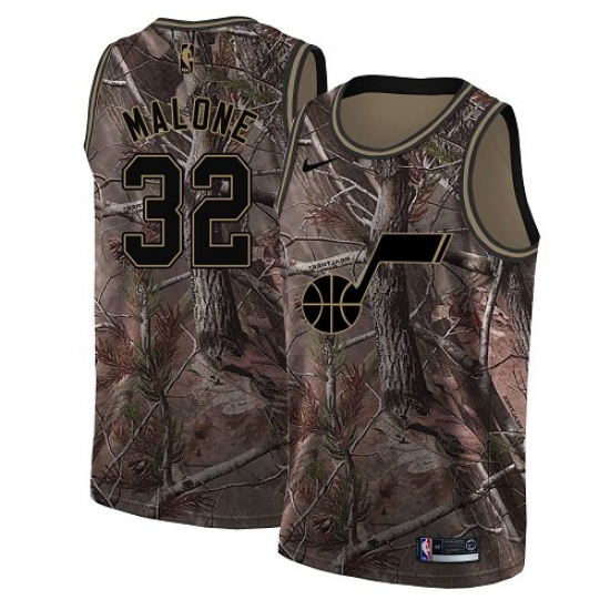 Youth Nike Utah Jazz 32 Karl Malone Swingman Camo Realtree Collection NBA Jersey