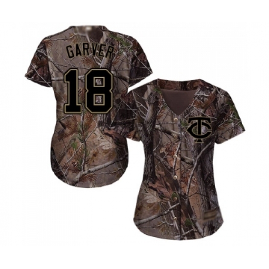 Women's Minnesota Twins 18 Mitch Garver Authentic Camo Realtree Collection Flex Base Baseball Jersey