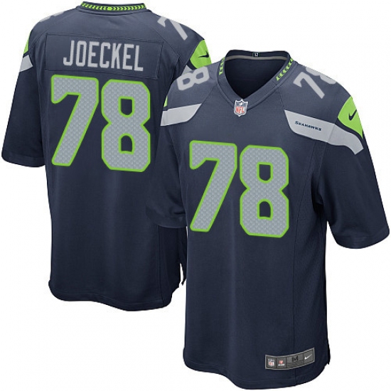 Men's Nike Seattle Seahawks 78 Luke Joeckel Game Steel Blue Team Color NFL Jersey