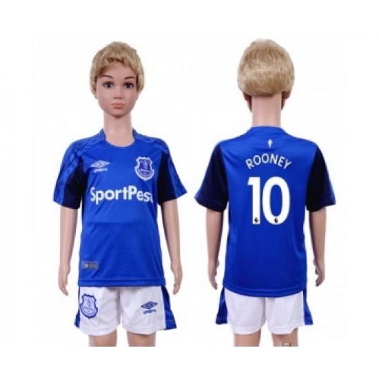 Everton 10 Rooney Home Kid Soccer Club Jersey