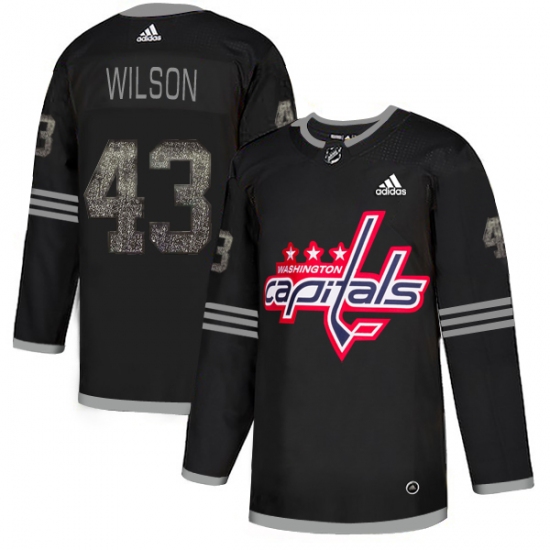 Men's Adidas Washington Capitals 43 Tom Wilson Black Authentic Classic Stitched NHL Jersey