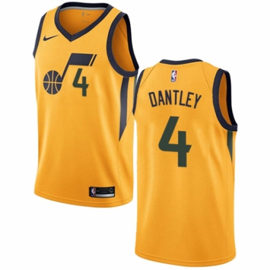 Men's Nike Utah Jazz 4 Adrian Dantley Swingman Gold NBA Jersey Statement Edition