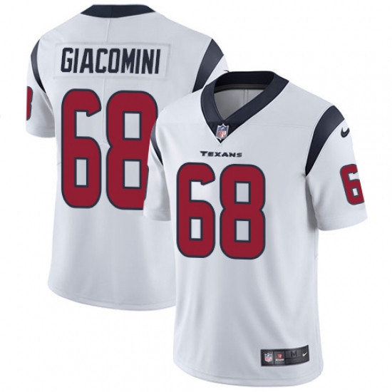 Men's Nike Houston Texans 68 Breno Giacomini White Vapor Untouchable Limited Player NFL Jersey