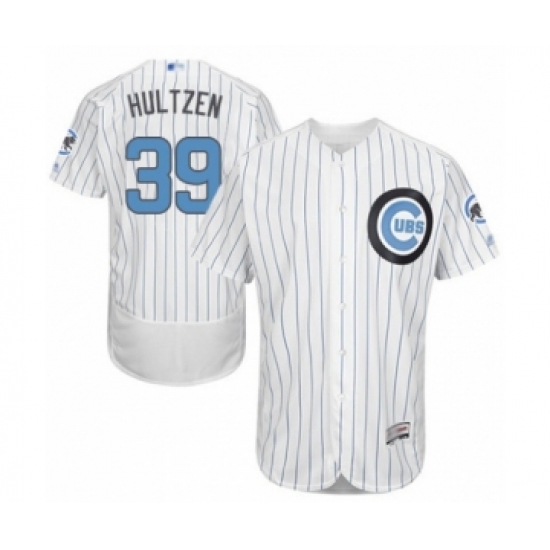 Men's Chicago Cubs 39 Danny Hultzen Authentic White 2016 Father's Day Fashion Flex Base Baseball Player Jersey