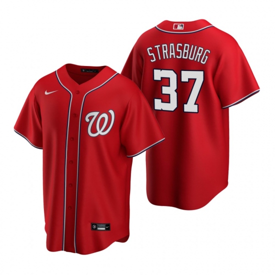 Men's Nike Washington Nationals 37 Stephen Strasburg Red Alternate Stitched Baseball Jersey