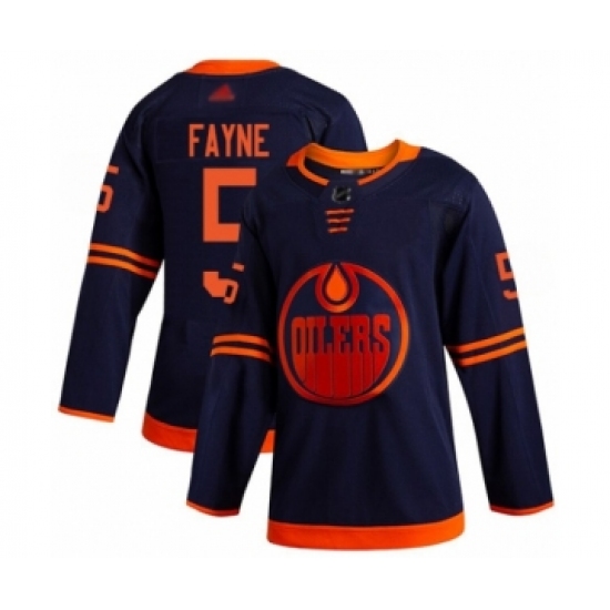 Men's Edmonton Oilers 5 Mark Fayne Authentic Navy Blue Alternate Hockey Jersey