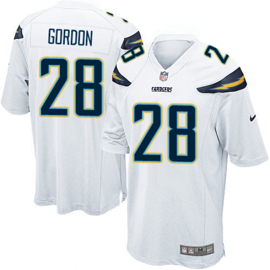 Men's Nike Los Angeles Chargers 28 Melvin Gordon Game White NFL Jersey