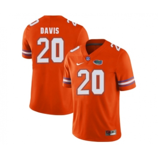 Florida Gators 20 Malik Davis Orange College Football Jersey